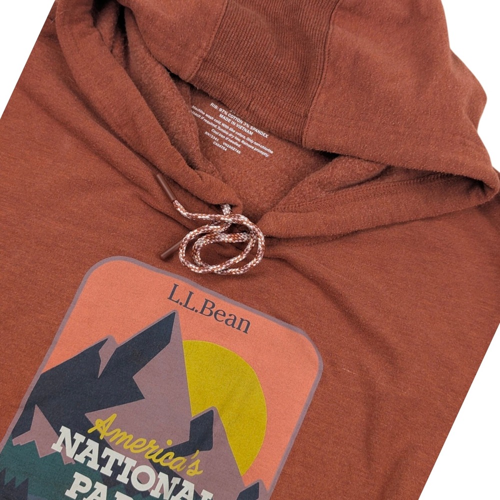 LL Bean America's National Parks Hoodie Rust Brown Women 1X Plus 515234